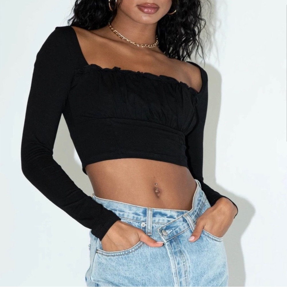 Princess Polly Tilly Long sleeve cropped top 8